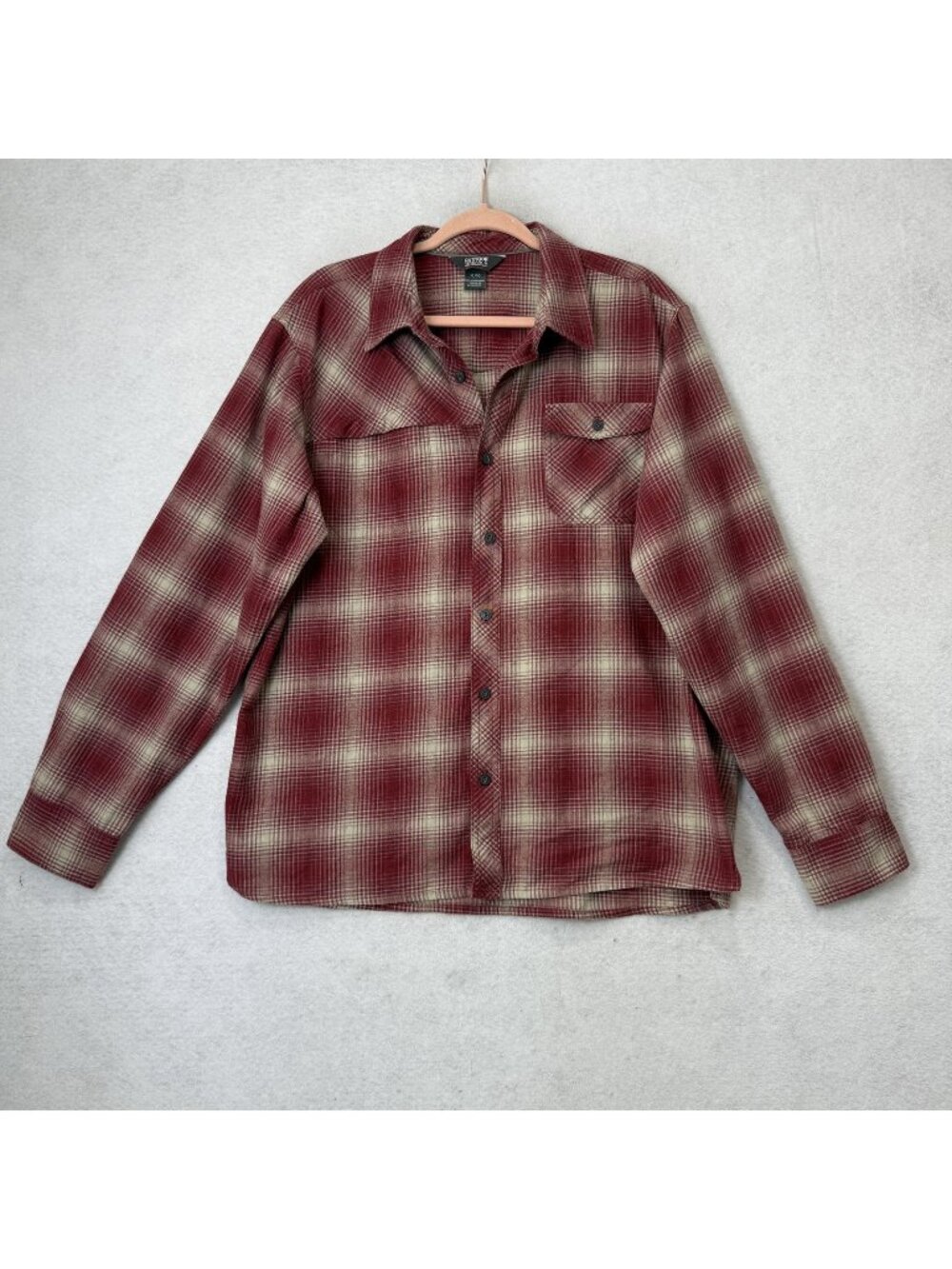 Outdoor Research Shirt Mens XL Red Plaid Tangent Flannel Long Sleeve Button Up